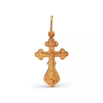 Крестик из красного золота Линии Любви