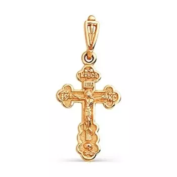 Крестик из красного золота Линии Любви