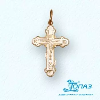 Крестик из красного золота Линии Любви