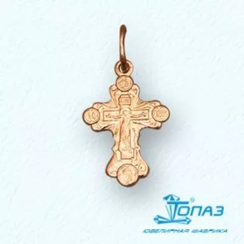 Крестик из красного золота Линии Любви