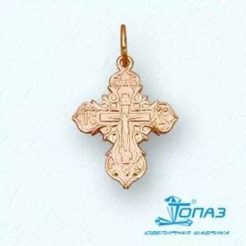 Крестик из красного золота Линии Любви