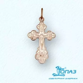 Крестик из красного золота Линии Любви