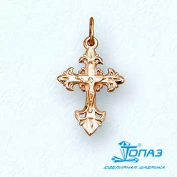Крестик из красного золота Линии Любви