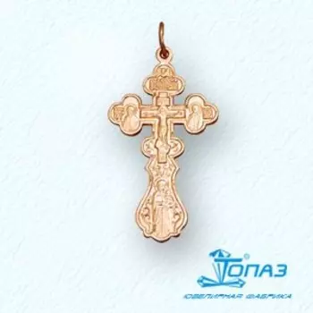 Крестик из красного золота Линии Любви