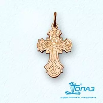 Крестик из красного золота Линии Любви