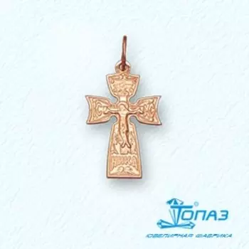 Крестик из красного золота Линии Любви