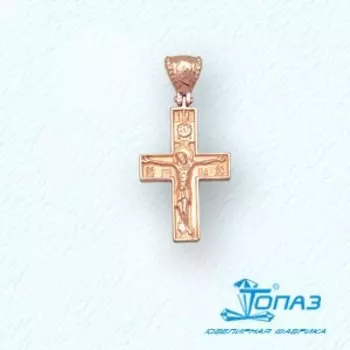 Крестик из красного золота Линии Любви