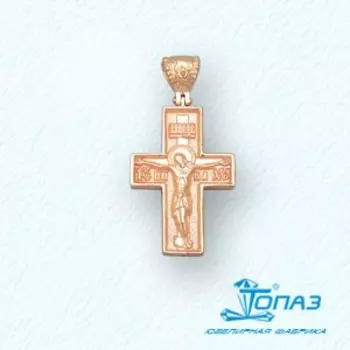 Крестик из красного золота Линии Любви