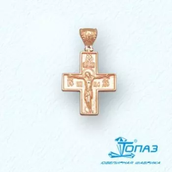 Крестик из красного золота Линии Любви