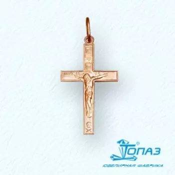 Крестик из красного золота Линии Любви
