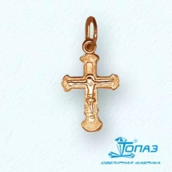 Крестик из красного золота Линии Любви