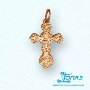 Крестик из красного золота Линии Любви