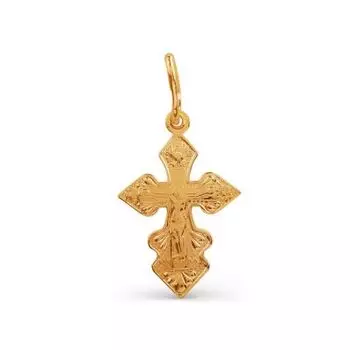 Крестик из красного золота Линии Любви