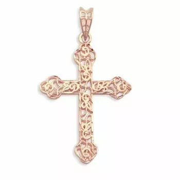 Крестик из красного золота Линии Любви
