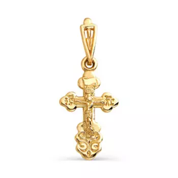 Крестик из красного золота Линии Любви