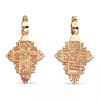 Крестик из красного золота Линии Любви