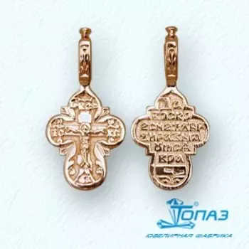 Крестик из красного золота Линии Любви