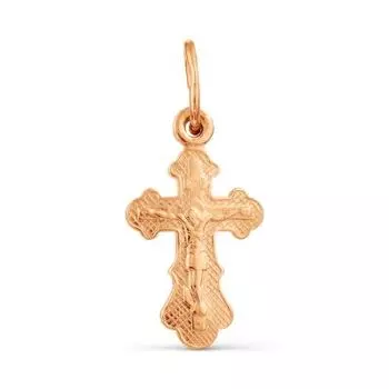 Крестик из красного золота Линии Любви