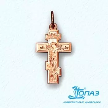 Крестик из красного золота Линии Любви