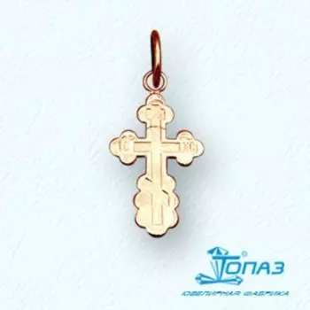Крестик из красного золота Линии Любви
