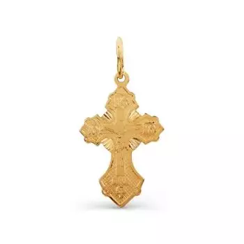 Крестик из красного золота Линии Любви