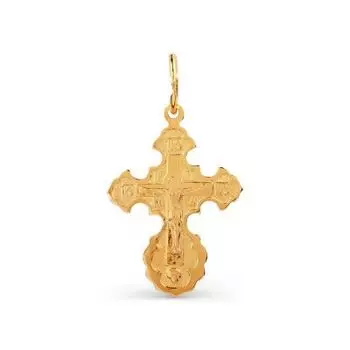 Крестик из красного золота Линии Любви