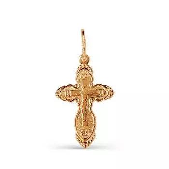 Крестик из красного золота Линии Любви