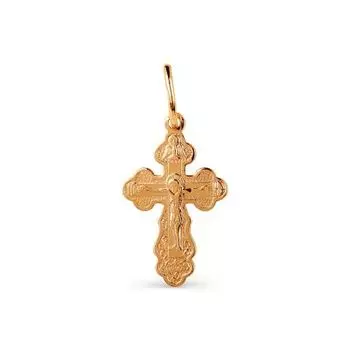 Крестик из красного золота Линии Любви
