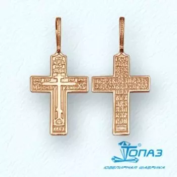 Крестик из красного золота Линии Любви