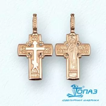 Крестик из красного золота Линии Любви