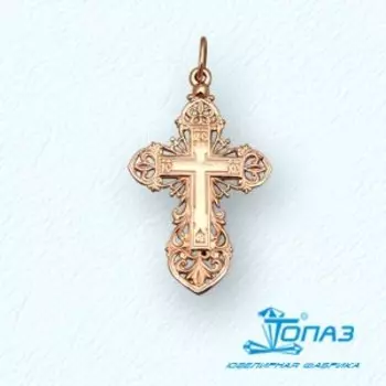 Крестик из красного золота Линии Любви