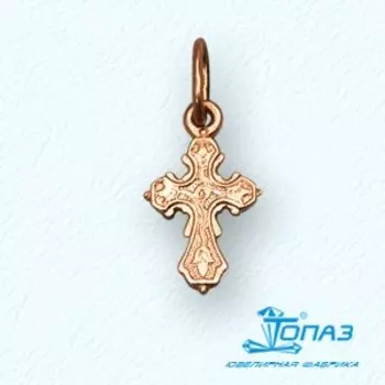 Крестик из красного золота Линии Любви