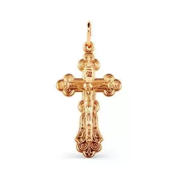 Крестик из красного золота Линии Любви