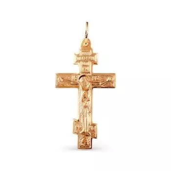 Крестик из красного золота Линии Любви
