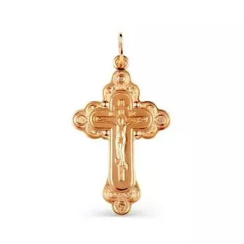 Крестик из красного золота Линии Любви