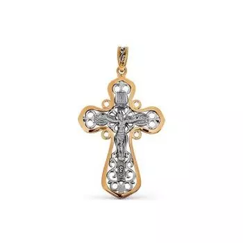 Крестик из красного золота Линии Любви