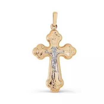 Крестик из красного золота Линии Любви