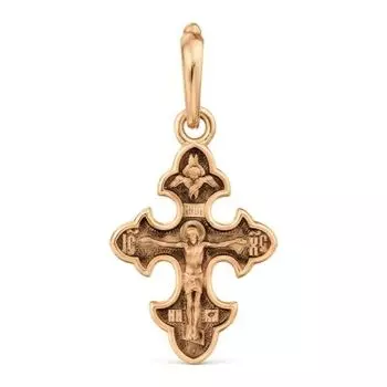 Крестик из красного золота Линии Любви