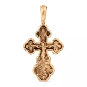 Крестик из красного золота Линии Любви