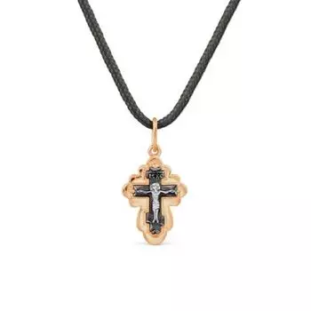 Крестик из разных цветов золота Линии Любви