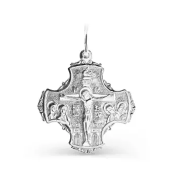 Крестик из серебра Линии Любви