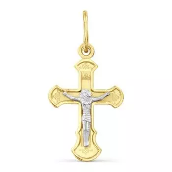Крестик из желтого золота Линии Любви