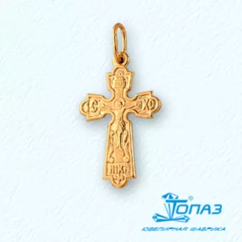 Крестик из желтого золота Линии Любви