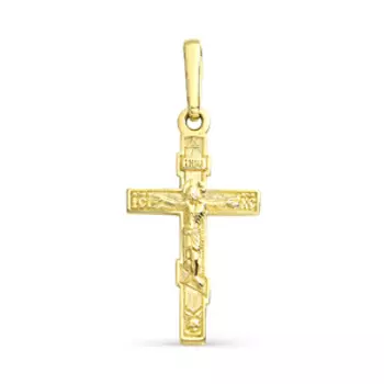 Крестик из желтого золота Линии Любви