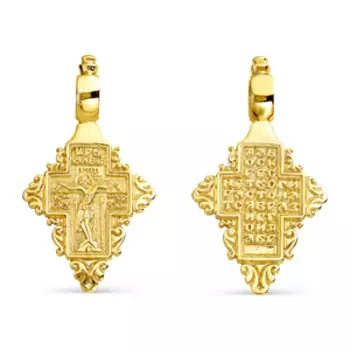 Крестик из желтого золота Линии Любви