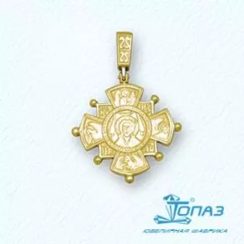 Крестик из желтого золота Линии Любви