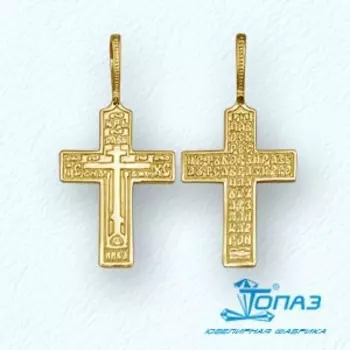 Крестик из желтого золота Линии Любви