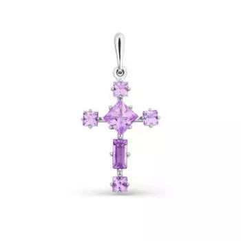 Крестик с аметистами Линии Любви
