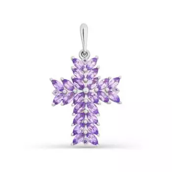 Крестик с аметистами Линии Любви