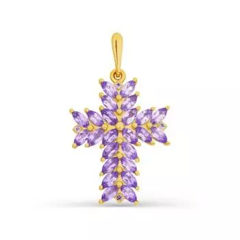 Крестик с аметистами Линии Любви